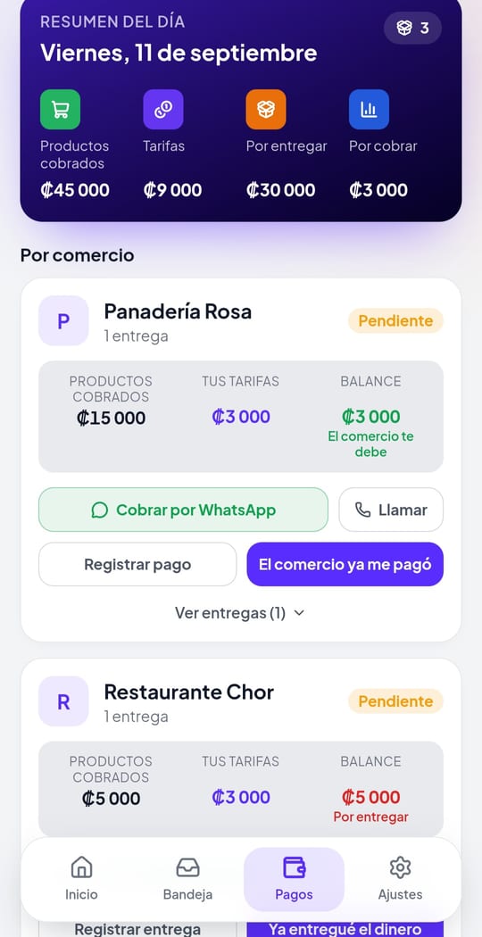 Terminas sabiendo cuánto es tuyo y cuánto entregar